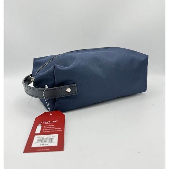 PERRY ELLIS PORTFOLIO Men's Nylon Handle Travel Zip-Kit Bag, Navy, NWT - Picture 2 of 7